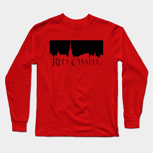 Red Chapel (Black silhouette) Long Sleeve T-Shirt by Dave